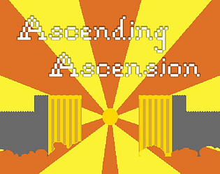 Het logo van Ascending Ascension, een pixelart 2D game waarin je als engel de hemelpoort moet bereiken