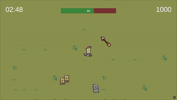 in deze gif loopt de archer over een PowerUp waardoor je sneller kan schieten met je boog